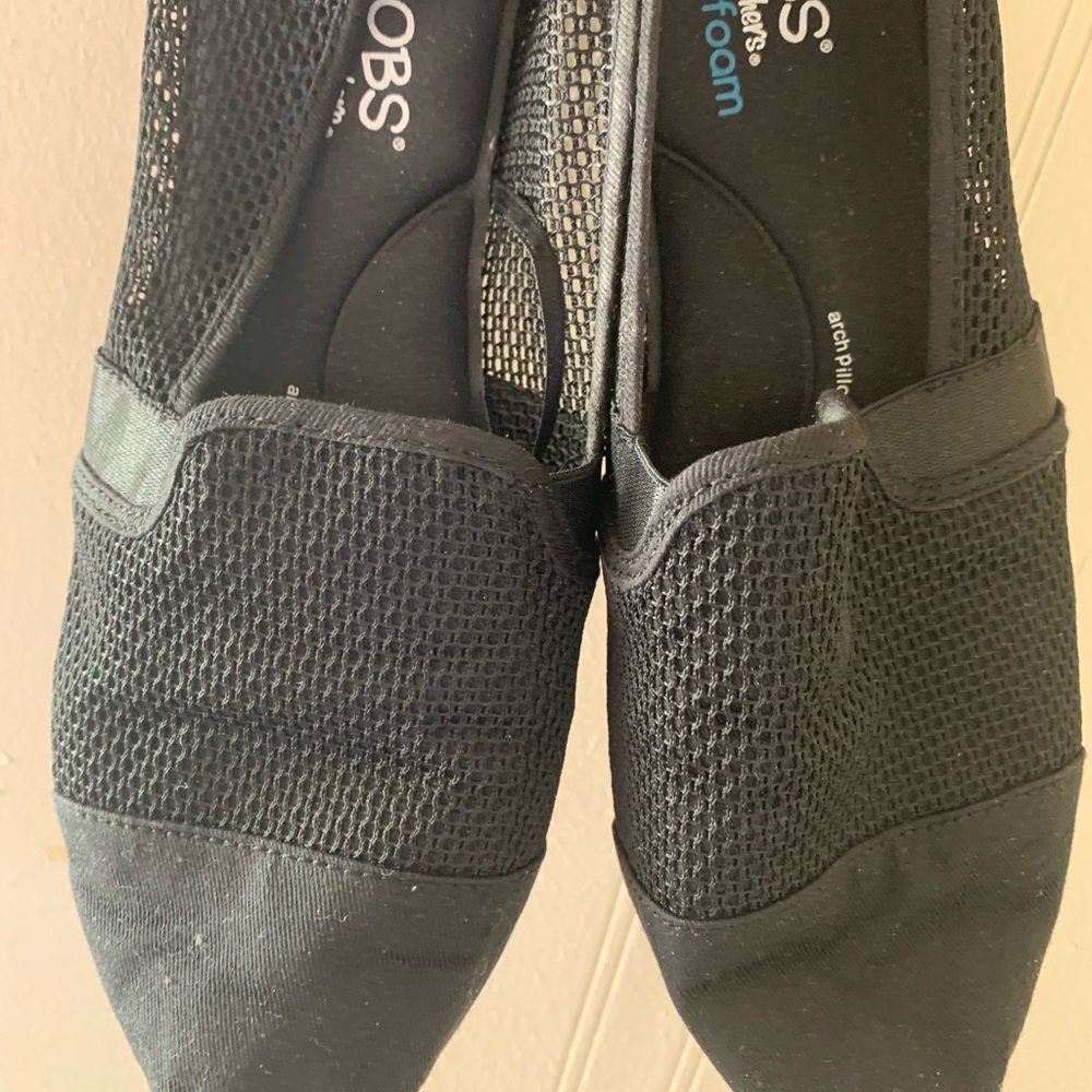 Skechers Black Mesh Slip-On Loafers for Men